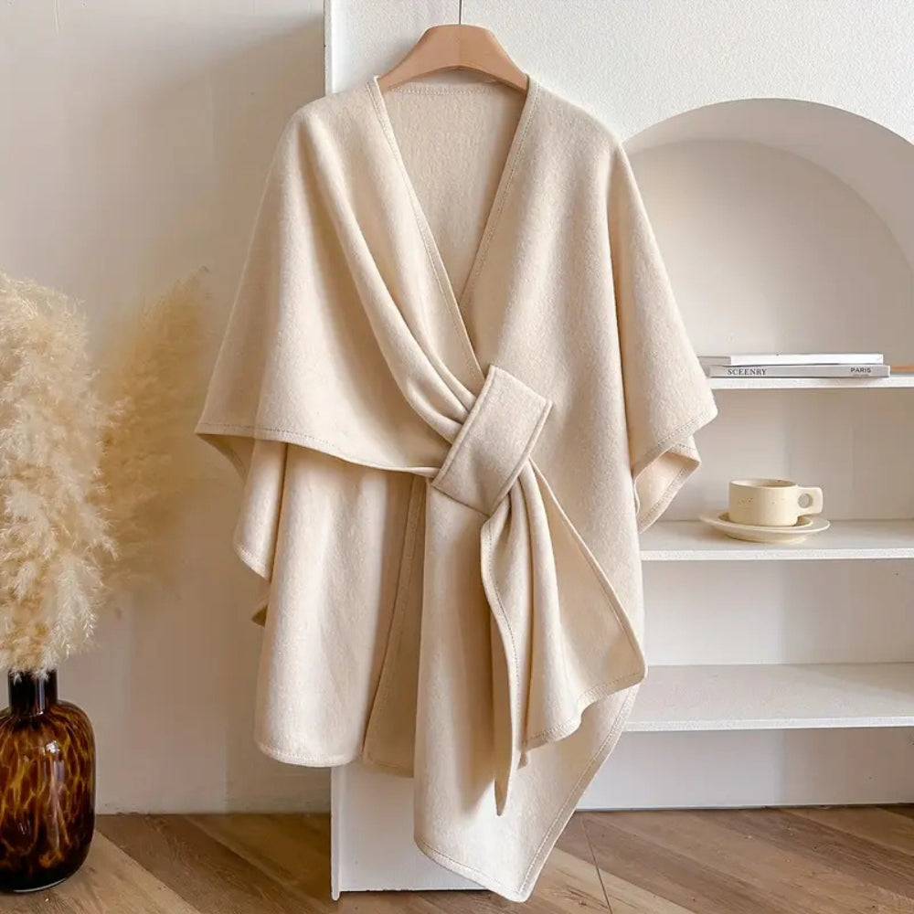 Celeste Scarf Coat | Elegant Women’s Windproof Jacket with Shawl Collar