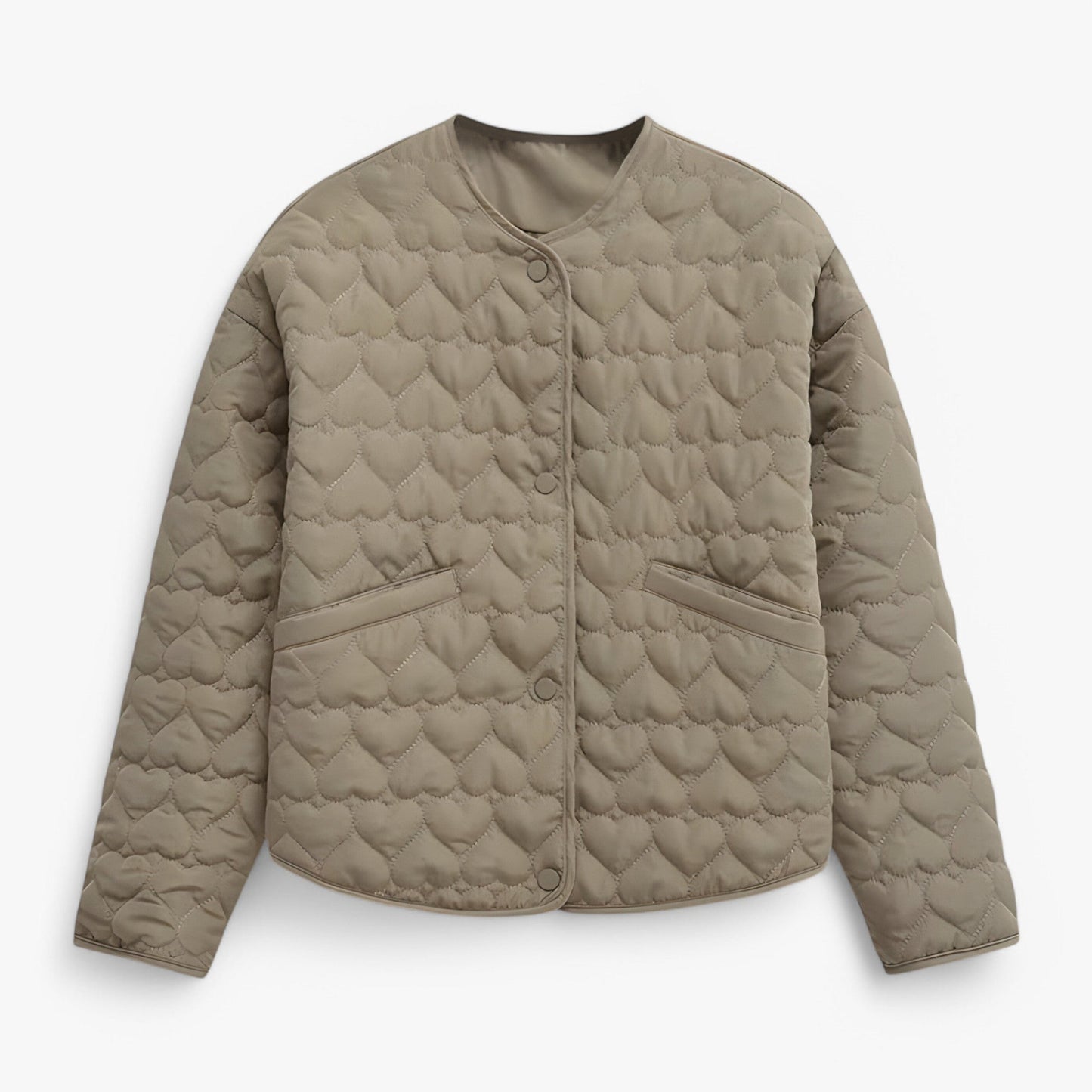 Amelie Quilted Heart Jacket | Women’s Elegant Padded Coat for Autumn & Winter