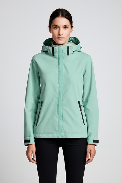 Elora Short Raincoat with Hood | Waterproof & Windproof Women’s Jacket