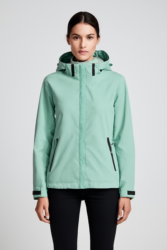 Elora Short Raincoat with Hood | Waterproof & Windproof Women’s Jacket
