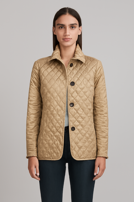 Clara Padded Winter Coat | Warm Women’s Quilted Jacket with Folded Collar