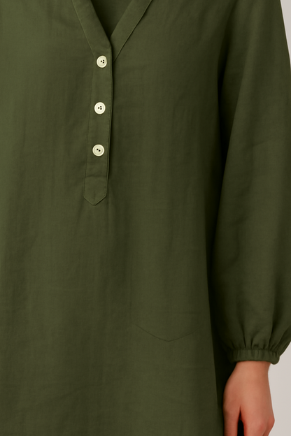 Emilienne Summer Dress | Women’s Cotton V-Neck Slim Fit for Any Occasion