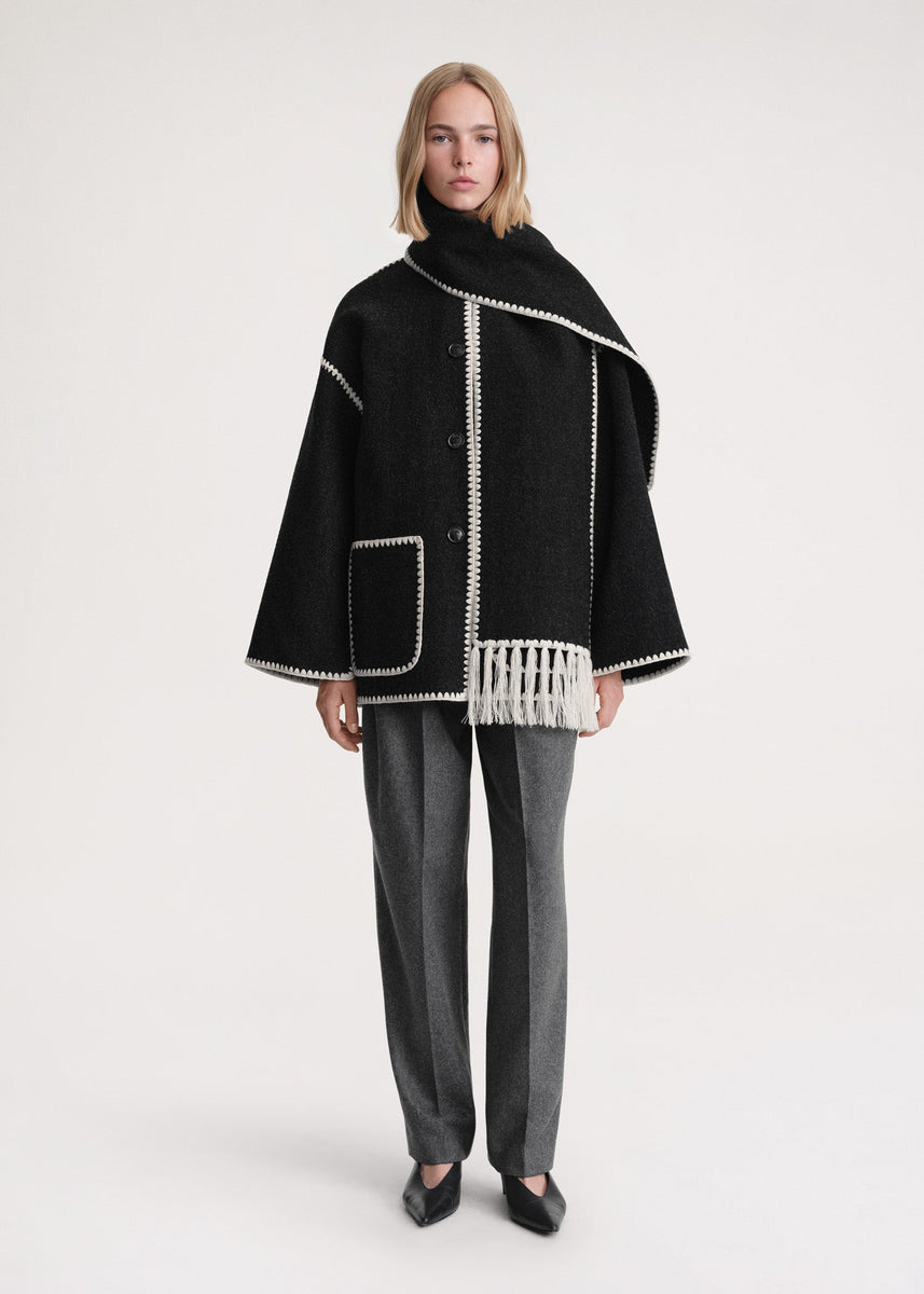 Sylvie Scarf Coat | Elegant Women’s Winter Jacket with Integrated Shawl