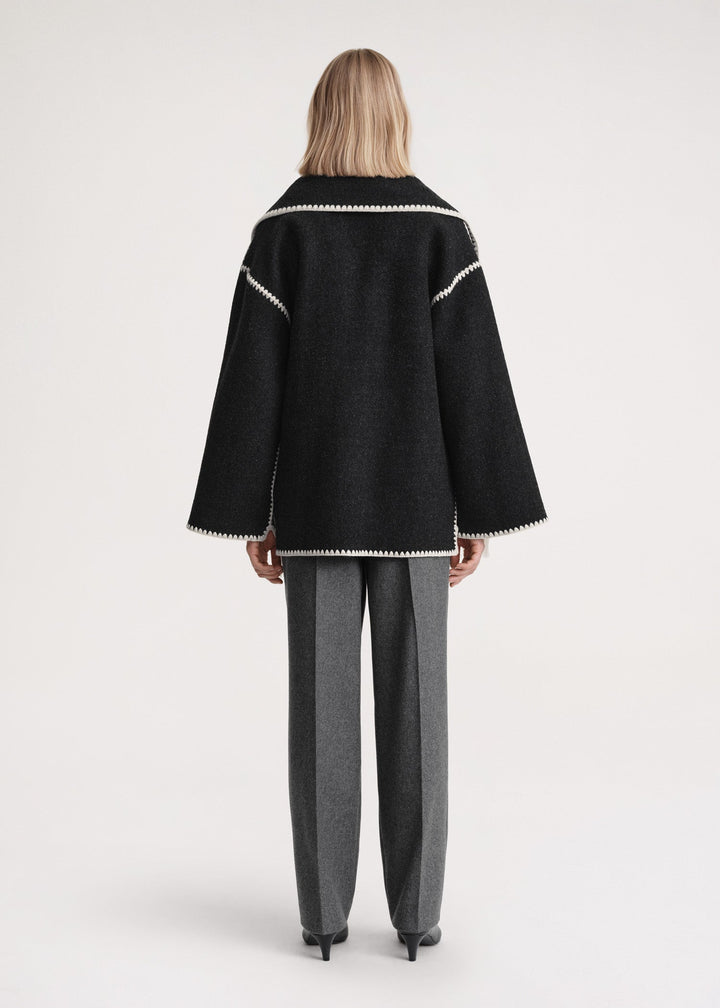 Sylvie Scarf Coat | Elegant Women’s Winter Jacket with Integrated Shawl