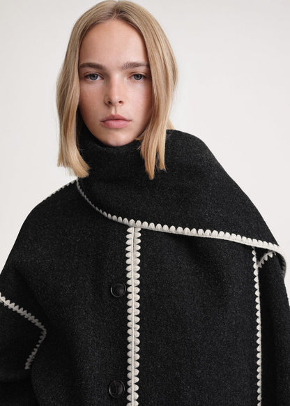 Sylvie Scarf Coat | Elegant Women’s Winter Jacket with Integrated Shawl