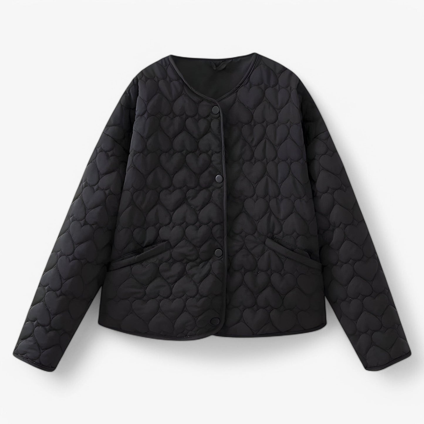 Amelie Quilted Heart Jacket | Women’s Elegant Padded Coat for Autumn & Winter