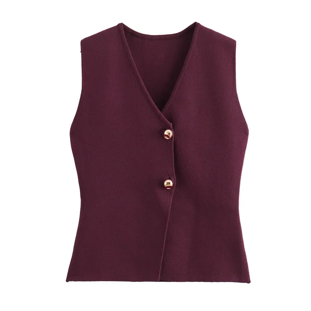 Camille Knit Cardigan | Women’s Classic Sweater with Gold Buttons