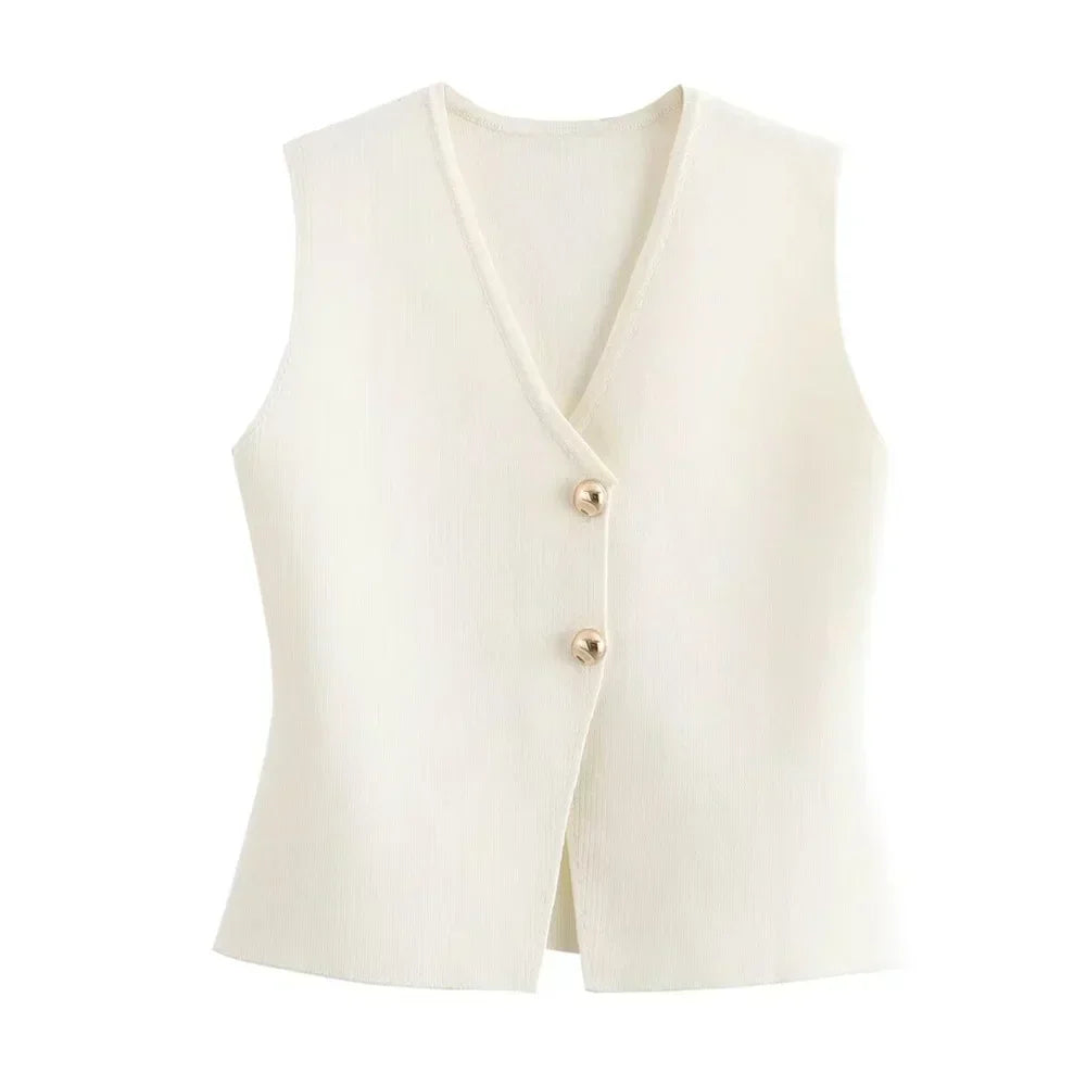 Camille Knit Cardigan | Women’s Classic Sweater with Gold Buttons