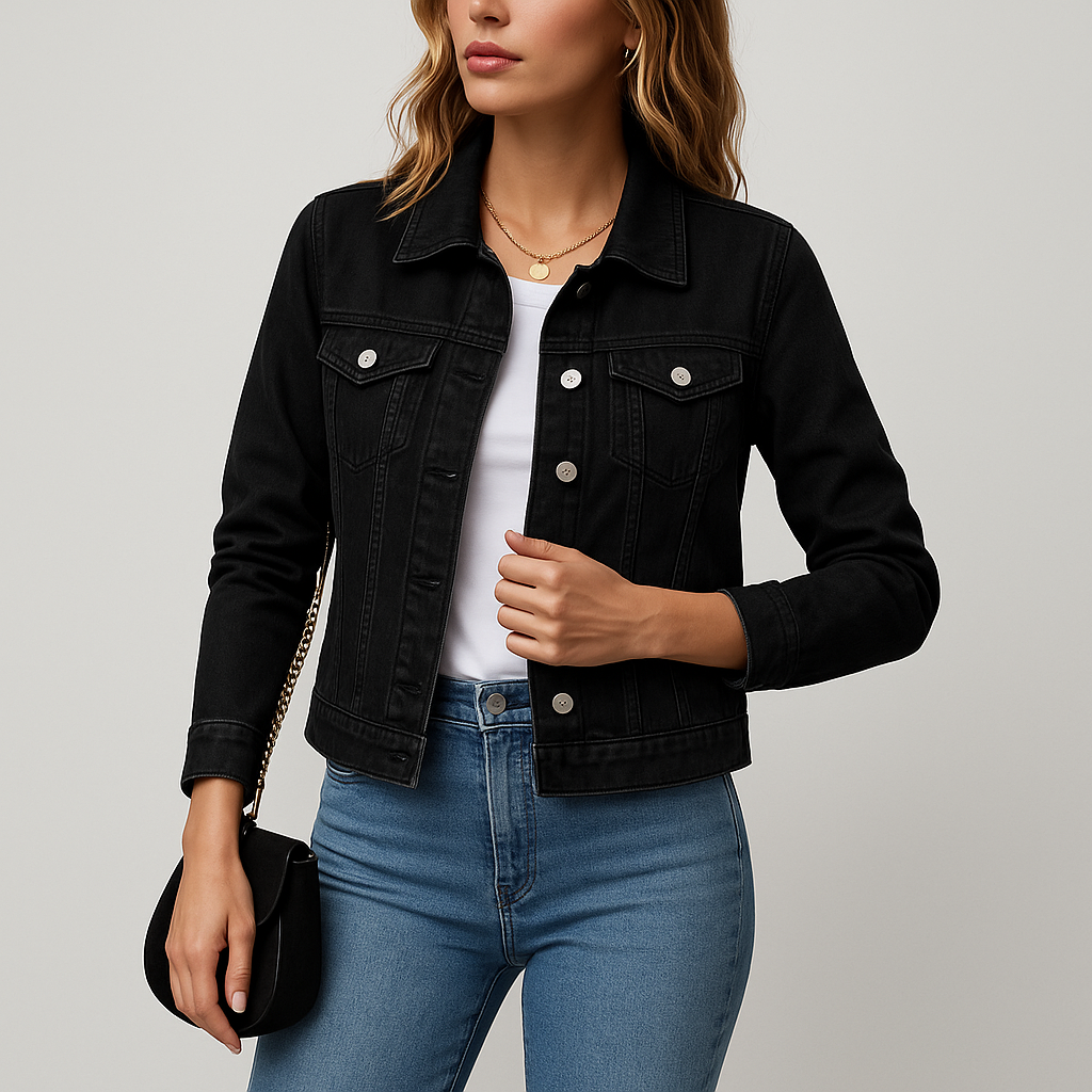 Clara Denim Jacket | Women’s Classic Blue Jean Coat for Casual & Chic Looks