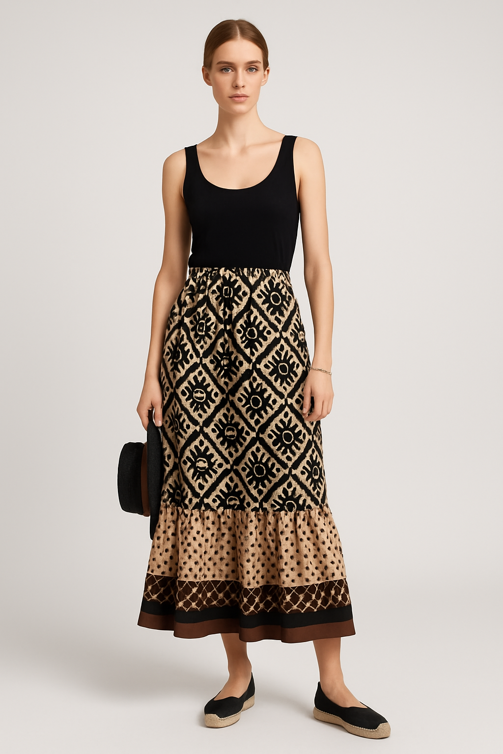 Amara Boho Maxi Skirt | Flowing Pleated Long Skirt with High Waist