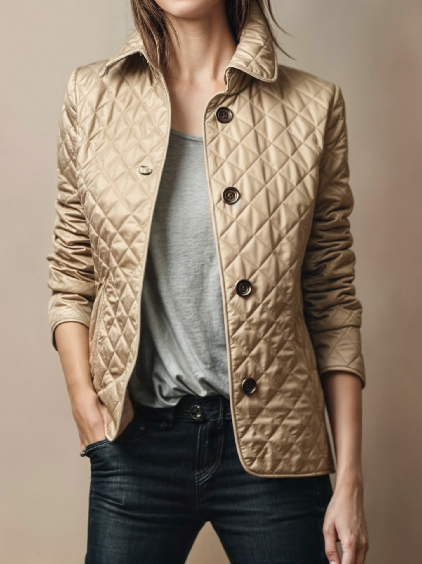 Clara Padded Winter Coat | Warm Women’s Quilted Jacket with Folded Collar