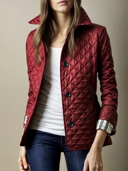 Clara Padded Winter Coat | Warm Women’s Quilted Jacket with Folded Collar