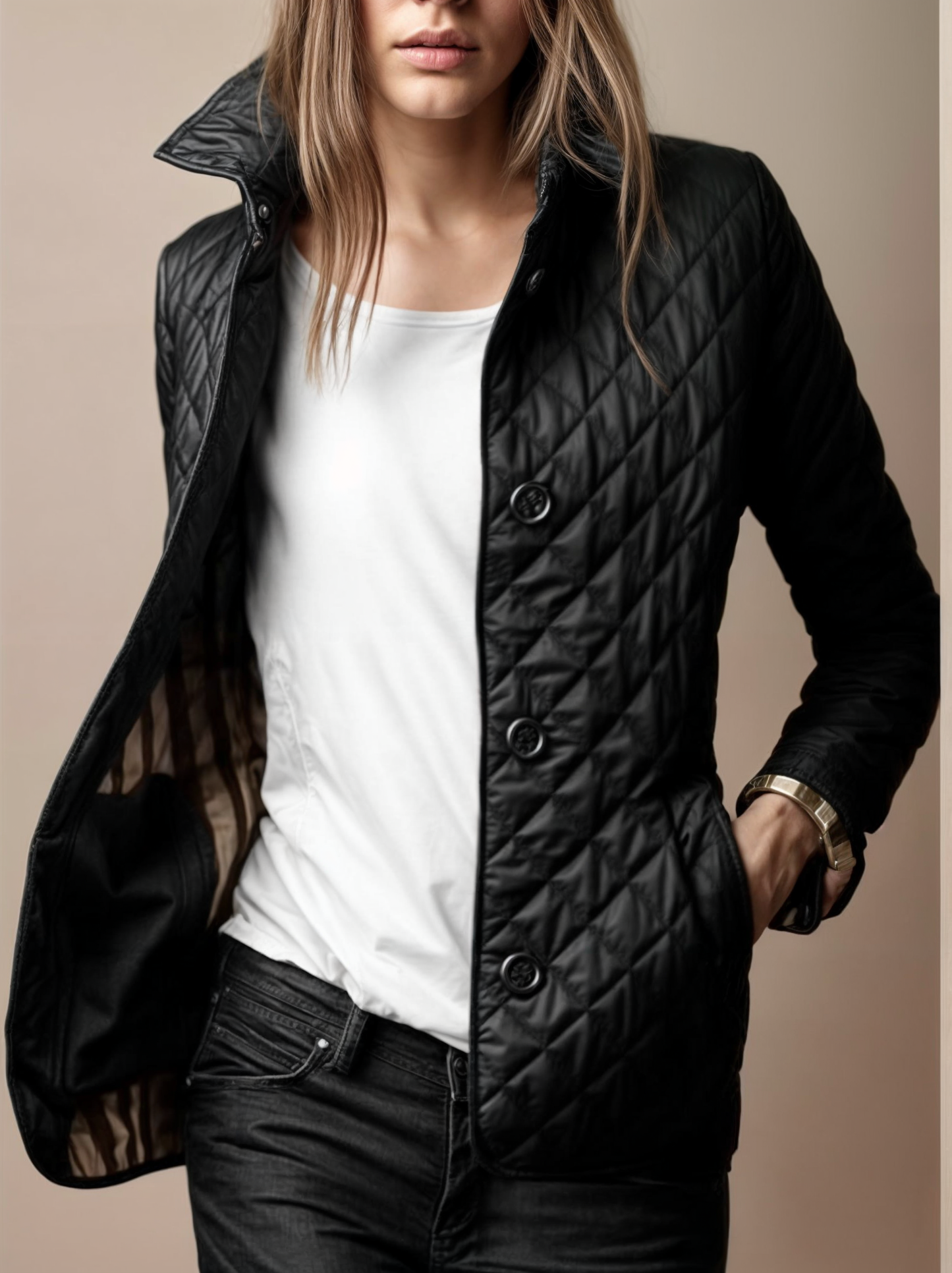 Clara Padded Winter Coat | Warm Women’s Quilted Jacket with Folded Collar