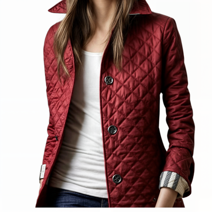 Clara Padded Winter Coat | Warm Women’s Quilted Jacket with Folded Collar